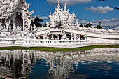 Famous Thailand temple or white temple, Wat Rong Khun,at Chiang Rai province, northern Thailand. 